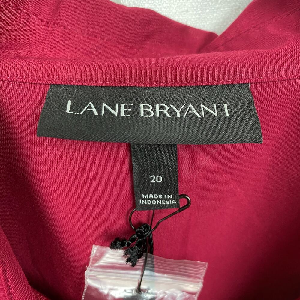 Lane Bryant Burgundy Red Long Sleeve Button Up Blouse Sz.20W NWT - Picture 6 of 13